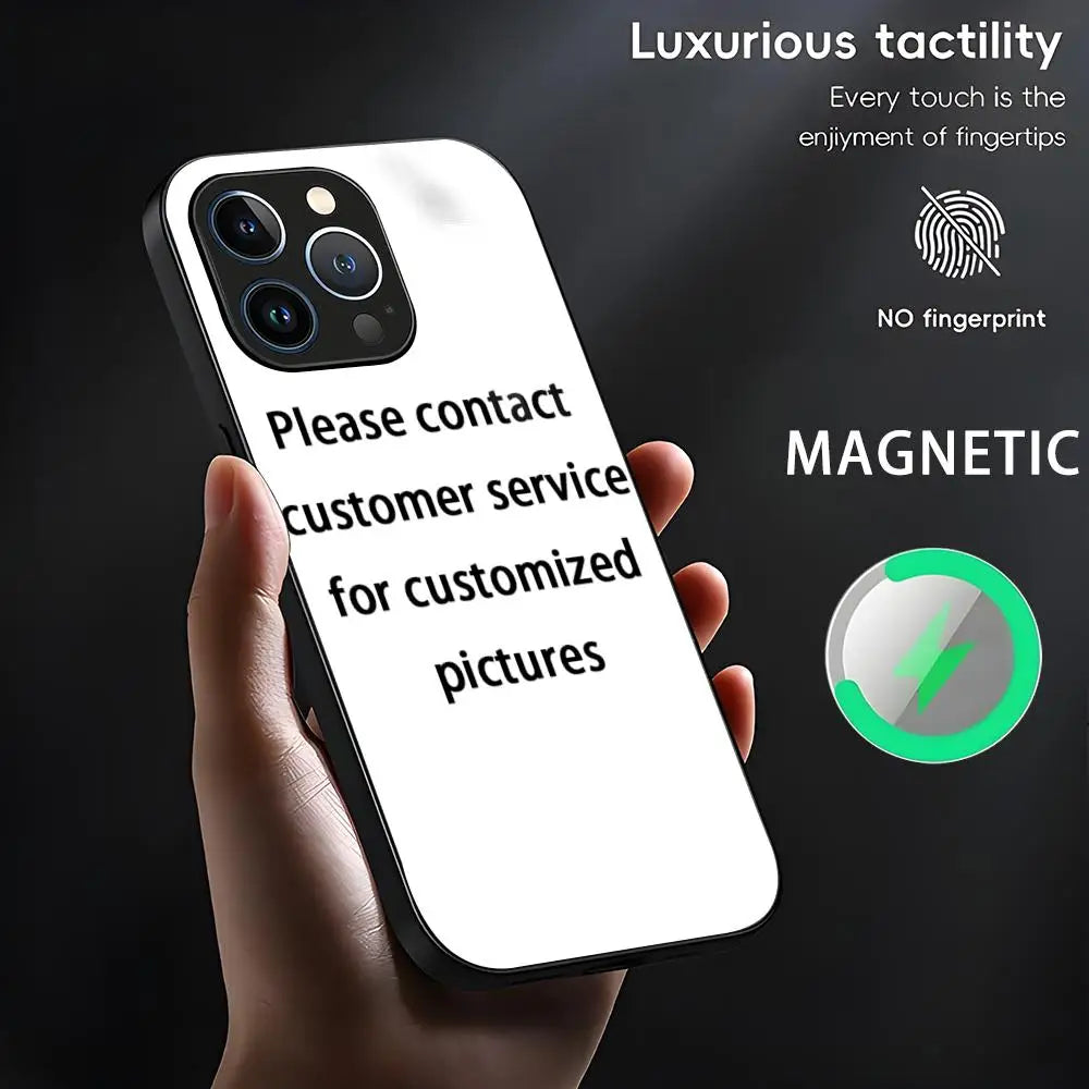 Customized DIY phone cases Phone Case For iPhone 16 15 14 13 12 11 X XR XS XSMAX 8 Plus Mini Pro Max Glass Magnetic Phone Case