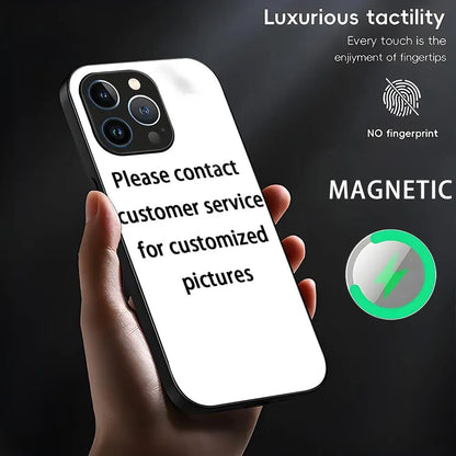 Customized DIY phone cases Phone Case For iPhone 16 15 14 13 12 11 X XR XS XSMAX 8 Plus Mini Pro Max Glass Magnetic Phone Case