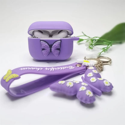 Airpods Pro2 Generation Protective Case 2023 Cute Cartoon 3d Butterfly Charm Soft Silicone