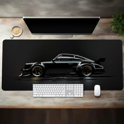 Large White Sports Car Design Gaming Mouse Pad Anti-Slip Rubber Base Extended Desk Mat for Gamer Office Use Computer Accessories