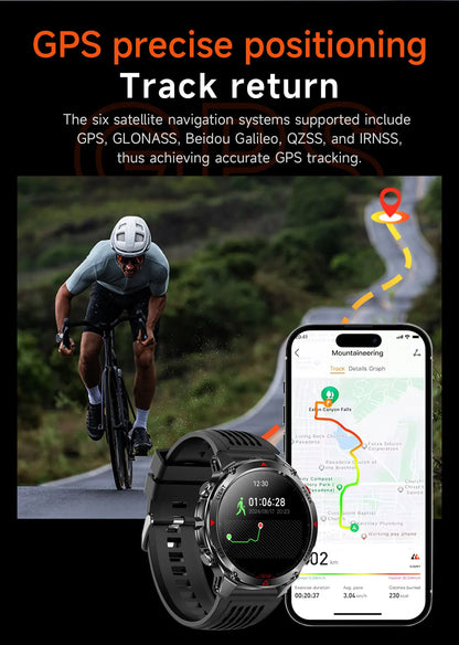 2026 New GPS Map Navigation Smart Watch Men Women Amoled Screen 3ATM Waterproof Sport SmartWatch Compass NFC BT Call Watches Men
