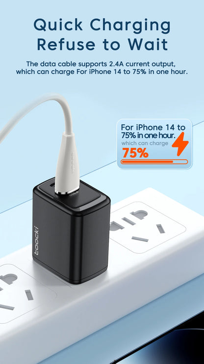 Toocki USB Cable For iPhone 15 14 13 12 11 Pro Max XR XS 8 7 6 Plus Fast Charging Wire For iPhone Charger Charging Cable Cord