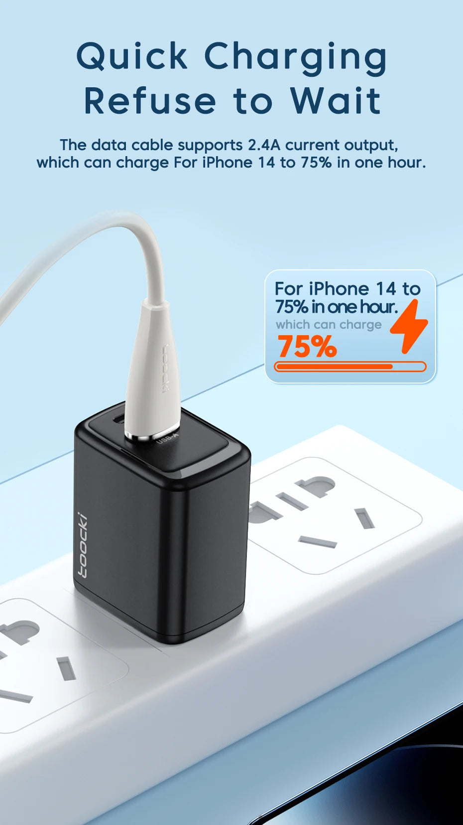 Toocki USB Cable For iPhone 15 14 13 12 11 Pro Max XR XS 8 7 6 Plus Fast Charging Wire For iPhone Charger Charging Cable Cord