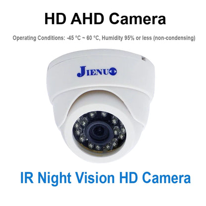 JIENUO 4K CCTV AHD 1080p Camera White Dome Security Infrared Night Vision 5MP TVI CVI 2mp Video Home Front Rear View Cam System