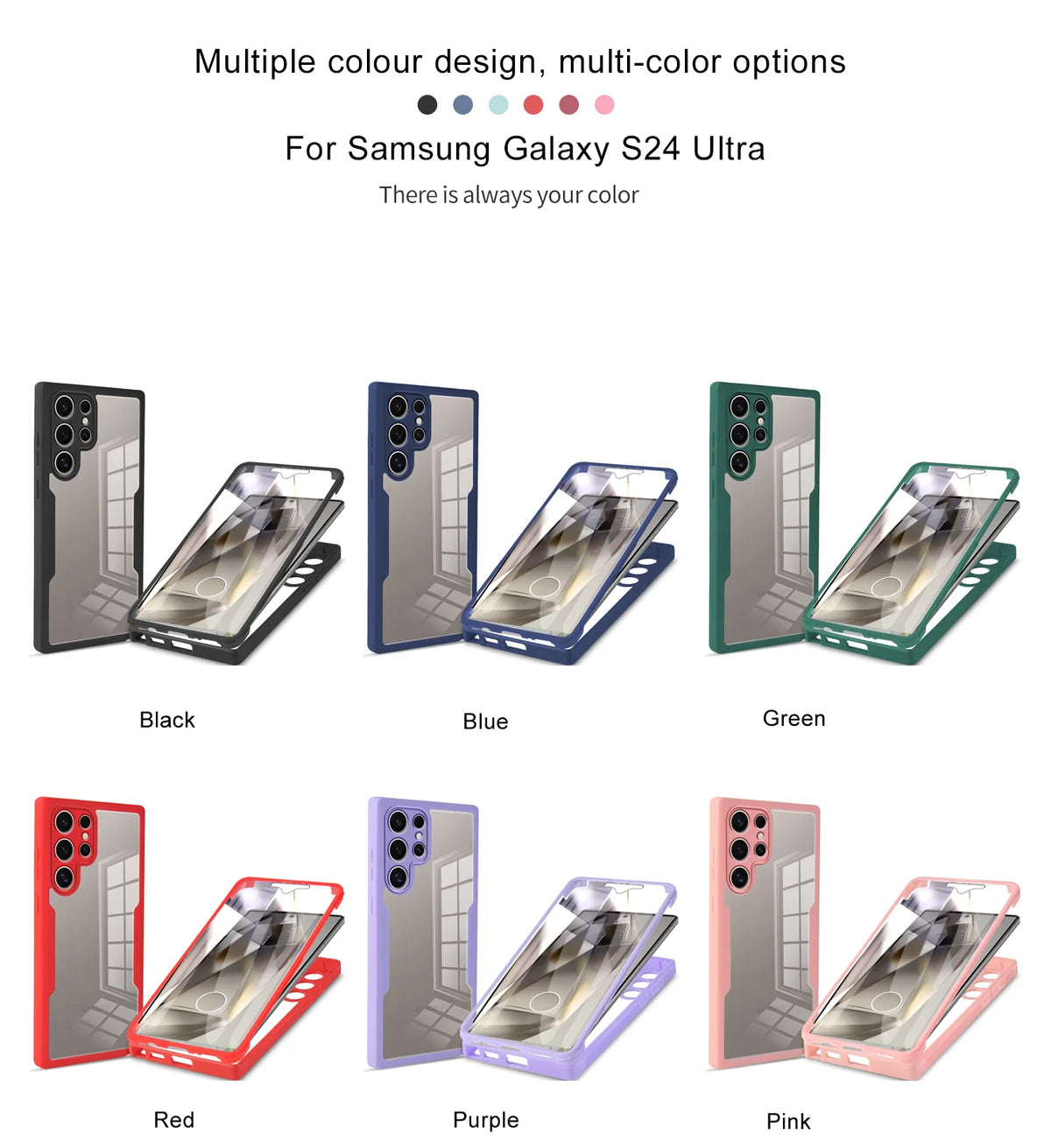 360 Full Body Front+Back Case Shelluxe For Samsung Galaxy S26 S25 Edge S24 S23 Ultra S22 Plus S21 FE Silicone Double Sided Cover