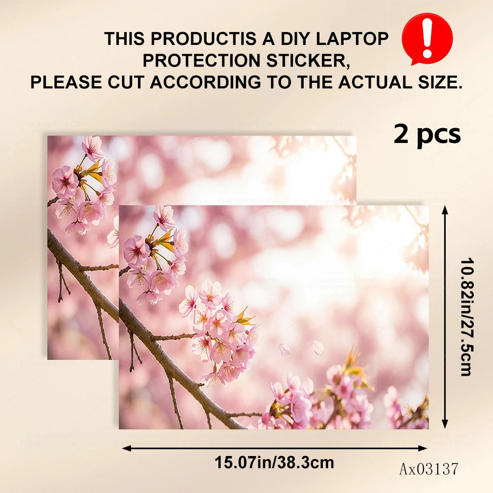 Pink Flower Laptop Stickers Self Adhesive Waterproof Anti Scratch Notebook Cover for Device Notebook MacBook Protective Skins