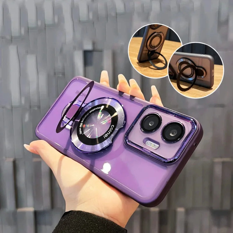 Lanyard Strap Magnetic Bracket Stand Phone Case For Motorola MOTO G77 G67 G17 G87 G85 G75 G35 G15 G05 Edge 70 Shockproof Cover