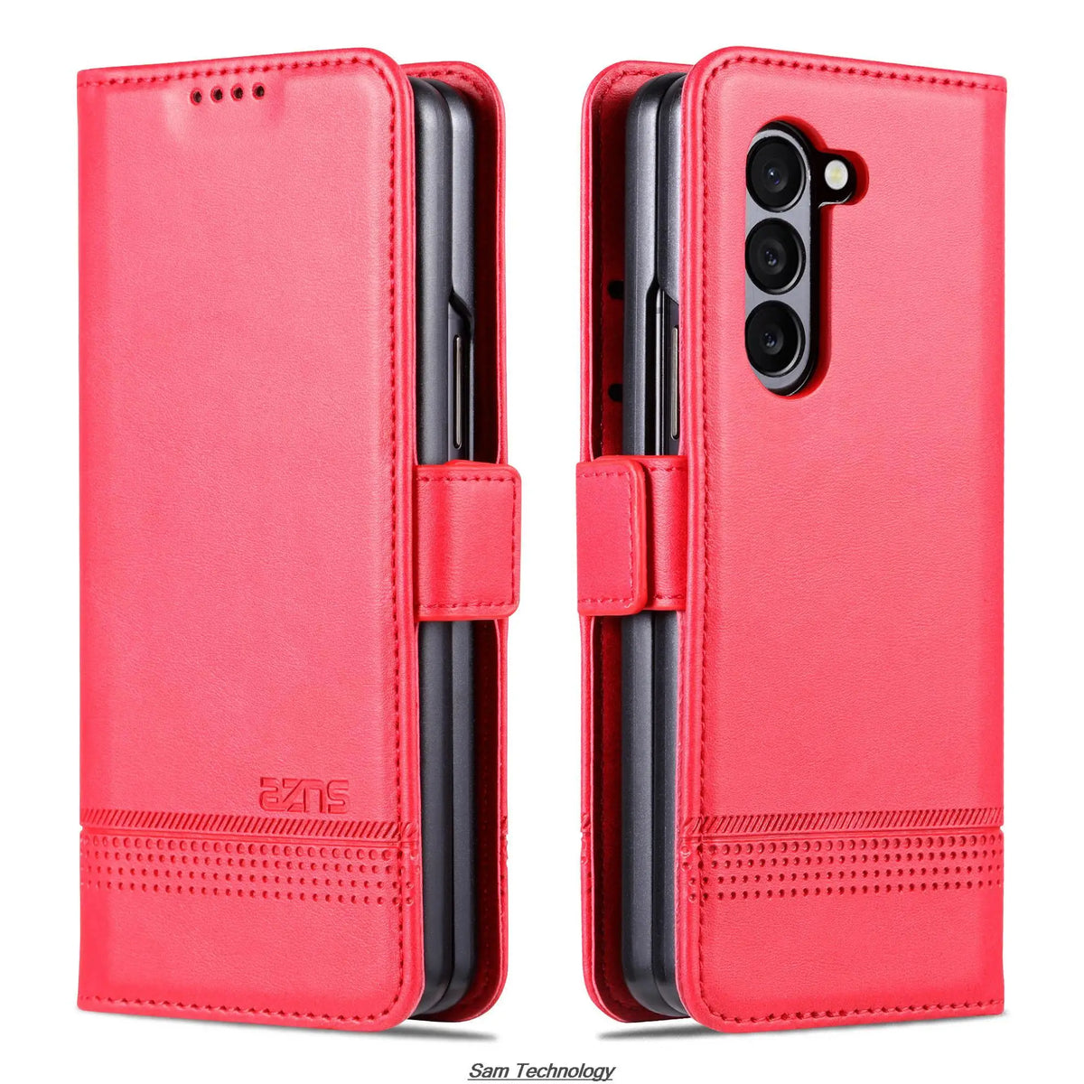 Magnetic Adsorption Leather Fitted Case for Samsung Galaxy Z Fold5 / Z Fold 5 6 7 4 3 5G Flip Cover Protective Case Fundas Coque
