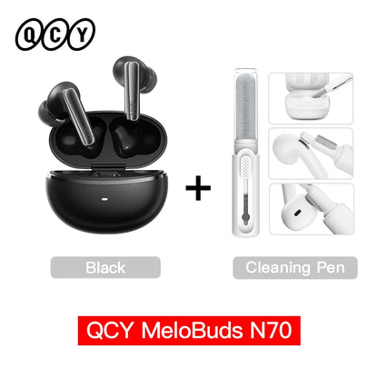 QCY HT18 MeloBuds N70 Wireless Earphones Bluetooth 6.0 Hi-Res with LDAC Audio Earbuds Hybrid ANC Dual Driver Headsets 50Hrs IPX5