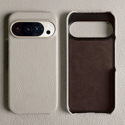 Luxury Lychee Grain Genuine Leather Back Cover Case for Google Pixel 10 Pro XL 9 8 7 6 5 5A 6A 7A 8A 9A Phone Cases Coque Funda