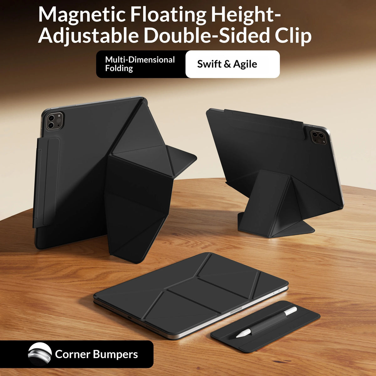 ZOYU Magnetic Case for iPad Air 4/5/7/8th Gen, for iPad 10/11th /Pro 11 12.9 13 M2 M3 Mini 6/7th , 20+ Multi-Angle Origami Cover