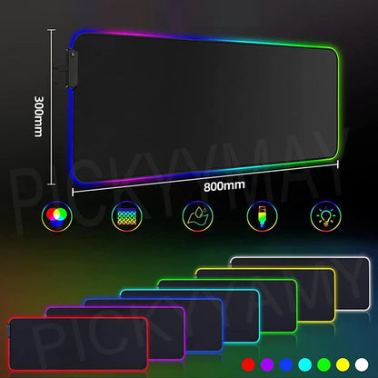 Geometry Large RGB Gamer Mousepad 40x90cm Mouse Mat Gaming Mousepads LED Keyboard Mats Luminous Desk Pads Mouse Pad For PC