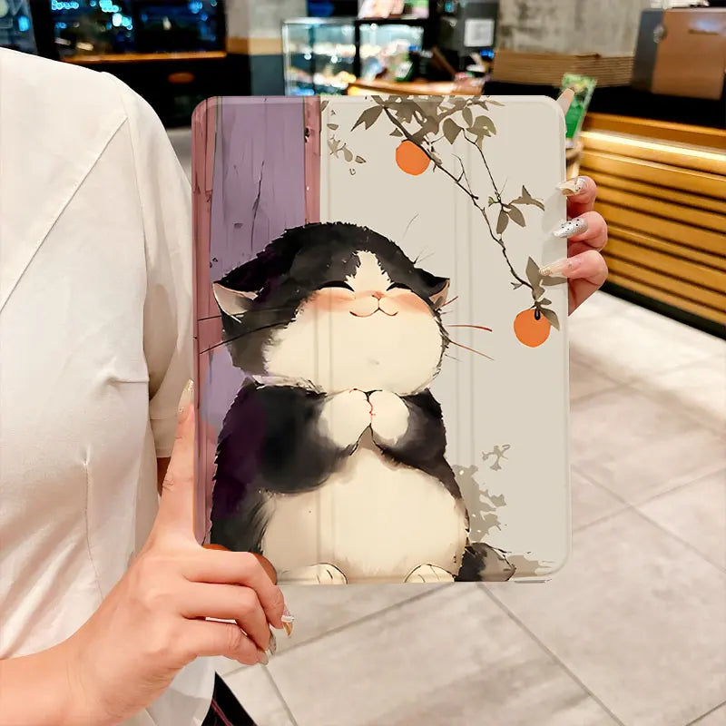 Happy Kitten TABLET CASE FOR iPad pro 10/11-Inch 2020/6th/7th /8th /Air 3rd/Air 4th/9th gen/Air 5th Gen 2022/Air 11