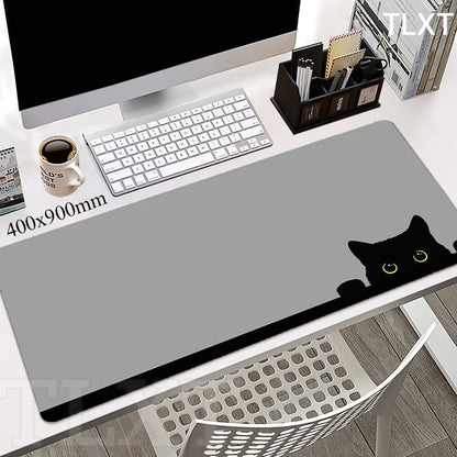 Cat Locking Edge Mouse Mats Cute Large Rubber Mouse Pad Gaming Mousepads Gamer Mousepad Black Desk Pads Office Keyboard Mat