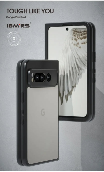 IBMRS for Google Pixel fold Case,Frosted transparent Shockproof Protection Case