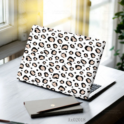 2 pcs Aesthetic Light Leopard Laptop Stickers Set Self-Adhesive Removable Laptop Covers for MacBook Notebook Protective Skins