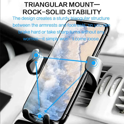 Car Phone Mount Gravity Phone Holder Air Vent Mount Anti Shake Stable Universal Car Holder One Hand Operation Automobile Cradle Compatible With Iphone Samsung Xiaomi Smartphone Auto Lock Ventilation Support Stand 360 Degree R
