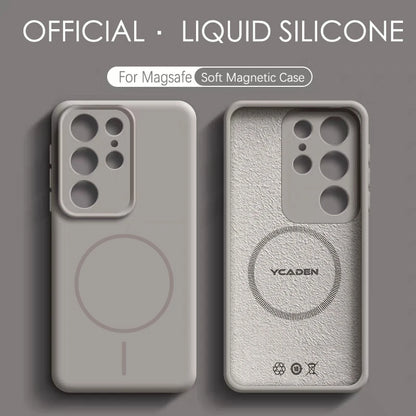 Solid Color For Magsafe Magnetic Wireless Charging Soft Silicone Phone Case For Samsung Galaxy S26 S25 Ultra  S23 S24 S22 Cover