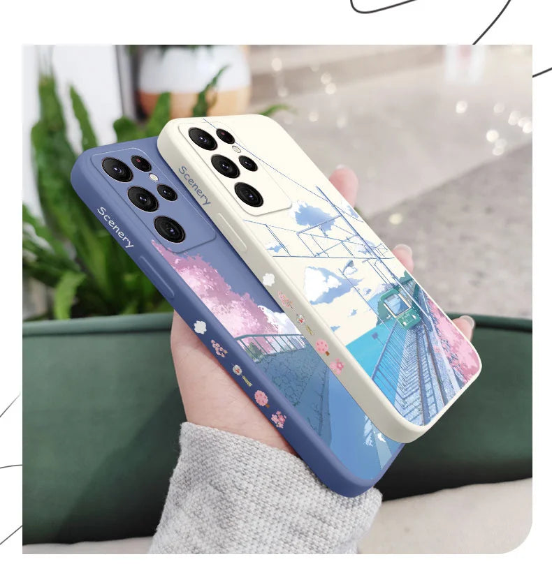 Tranquil Scenery Phone Case For Samsung Galaxy S25 FE S24 S23 S22 S21 S20 Ultra Plus S10 10E Note 20 ultra 10 9 Plus Cover