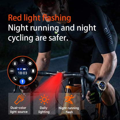 LIGE TANK Ultra 1400mAh Battery Military Smart Watch 10ATM Waterproof Heart Rate Flashlight Sports Bracelet Smartwatch Men Lady