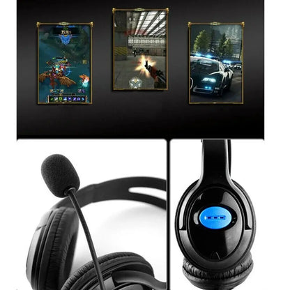 with Microphone Wired Gaming Headset Noise Isolating Over Ear Music Headphones Stereo Deep Bass Gamer Earphone Laptop PC