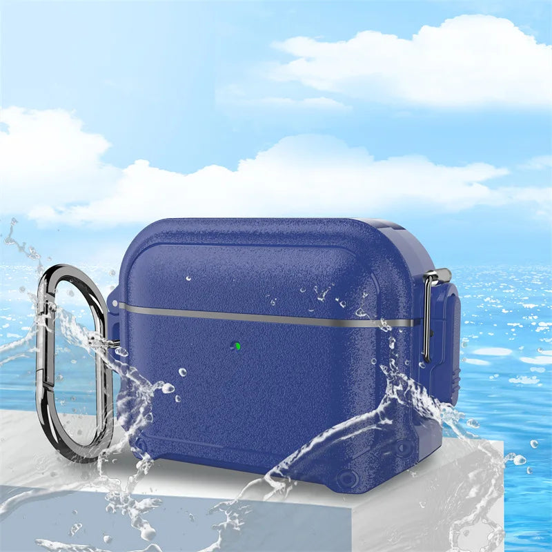 For AirPods 1/2/3/4, Pro & Pro 2 - Durable Waterproof Protective Case with Bluetooth Switch for Apple Earbuds