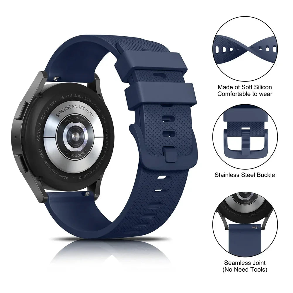 18mm/20mm/22mm Silicone straps For Amazfit GTS 4/3/2/2e/4 Mini/GTR 4/3/3 Pro/2/2e Sport Bracelet Amazfit bip 6-5-3/u/s/pro band