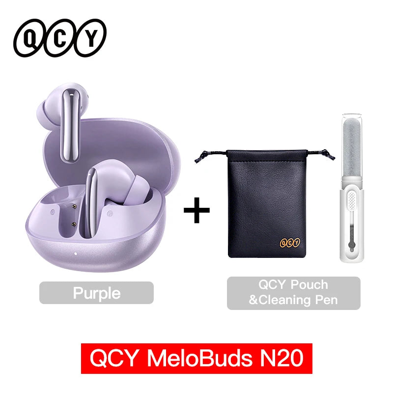 QCY MeloBuds N20 Adaptive Hybrid Noise Cancelling Earbud Wireless Bluetooth 6.0 Headphone 6 Mics Clear Call HT20 Earphone 40Hrs