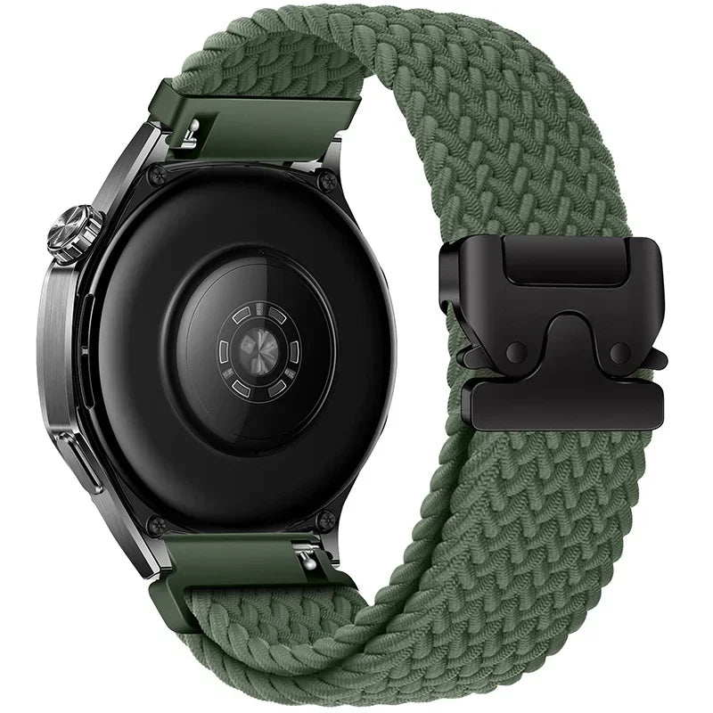 Nylon Braided Loop Strap For Huawei Watch 5 46mm GT5-4-3 Parachute Buckle Flexible Wristband For Samsung Watch 7/6/5/4 Bracelet