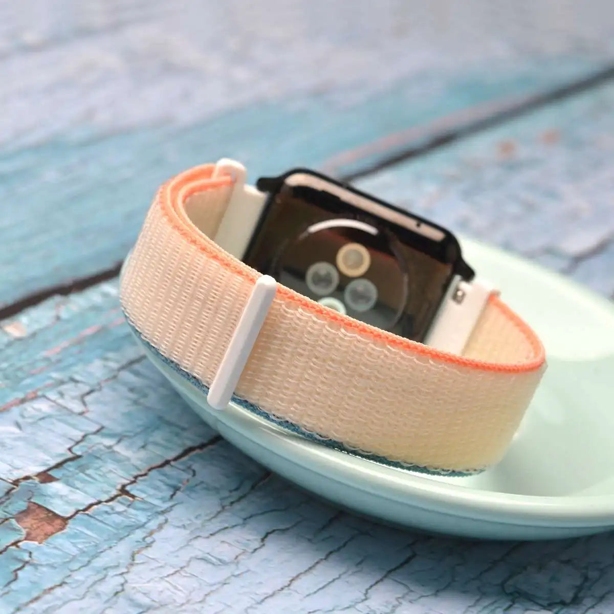 WOCCI 2PCS Nylon Watch Strap for smart watch 18mm 20mm 22mm bracelet belt for men women with hook and loop fastener watchband