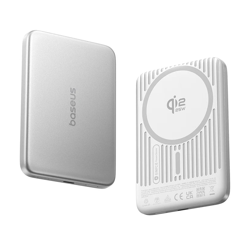Baseus Qi2.2 Magnetic Power Bank 30W USB-C & 25W Wireless Charging 10000mAh Card-Slim NFC Battery Monitoring for iPhone Samsung