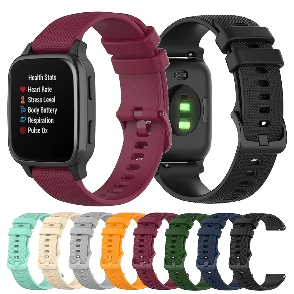 20mm 18 22 Silicone Strap For Garmin Venu SQ Venu 2 Plus Galaxy Smart Watch Band for Xiaomi Huami Amazfit GTR GTS Bip S/U