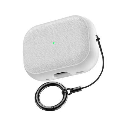 For AirPods Pro 3 2025 Case Soft TPU Litchi Leather Protective Cover For AirPods Pro 3 Cases With Lanyard