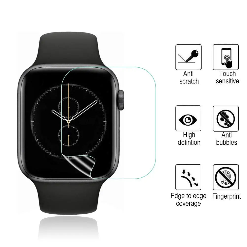 Soft Hydrogel Film For Apple Watch 9 8 7 6 5 4 SE 45mm 44mm 42mm 41mm 40mm 38mm Screen Protector Watch Series Ultra 3 2 1 49MM