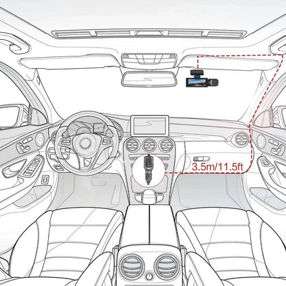 1080P HD Dual Lens Front and Rear Car Dash Cam Driving Recorder IR Night Vision G Sensor Parking Mode Motion Detection Three Point One Six Inch IPS Screen Wide Angle Loop Recording Supports One Hundred Twenty Eight GB Max H26