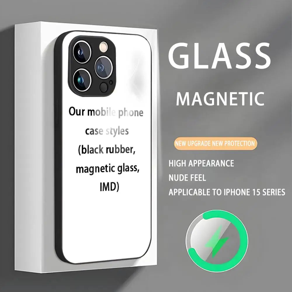 Customized DIY phone cases Phone Case For iPhone 16 15 14 13 12 11 X XR XS XSMAX 8 Plus Mini Pro Max Glass Magnetic Phone Case