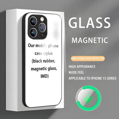 Customized DIY phone cases Phone Case For iPhone 16 15 14 13 12 11 X XR XS XSMAX 8 Plus Mini Pro Max Glass Magnetic Phone Case