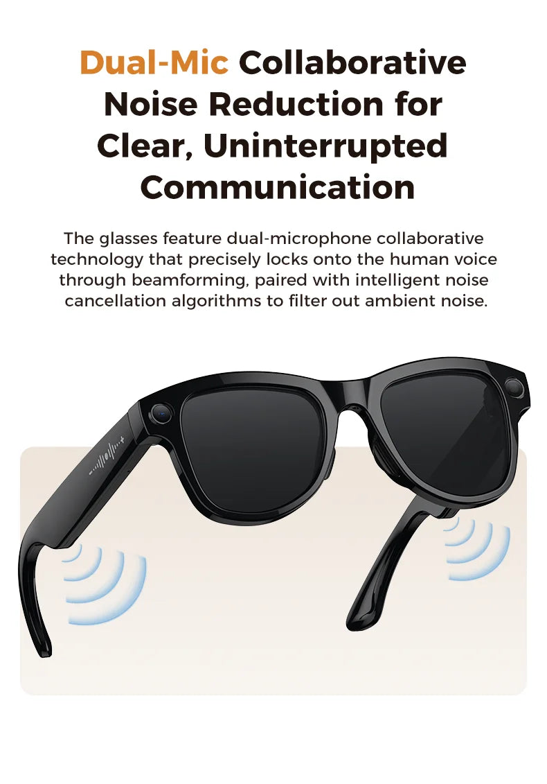 2026 New AI Smart Glasses Camera 800W Lens 30MP Photo 1200P Video Recording Bluetooth 5.3 WiFi Translation Sunglasses Men Women