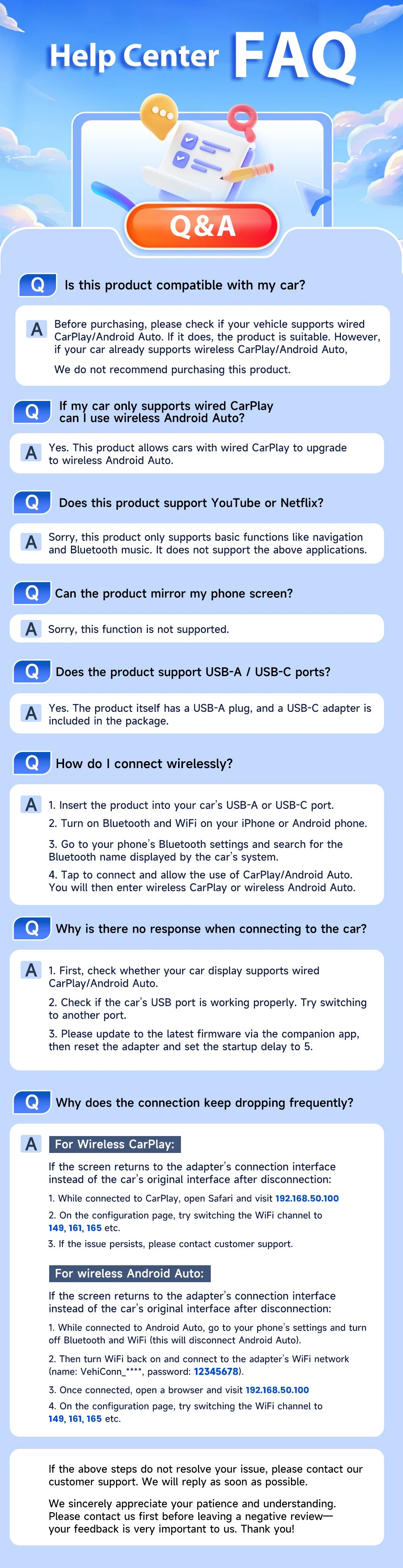 2026 CarlinKit 5.0 Mini Ultra 3 CarPlay Android Auto Wireless Adapter 2.4G&5.8GHz WiFi BLE OTA Upgrade For OEM Car Plug and Play