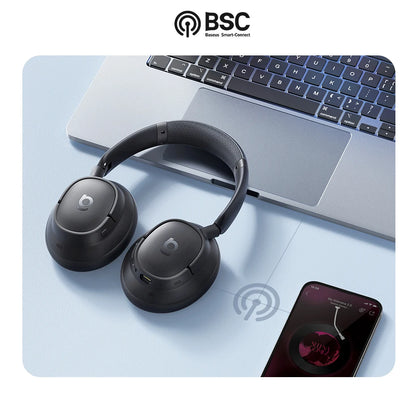 Baseus ANC Wireless Headphones 98% Adaptive Hybrid Noise Cancelling Headsets Hi-Res LDAC Headphone Bluetooth 6.0