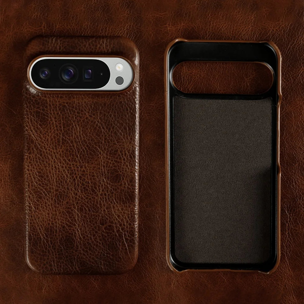 ZWW Genuine Leather Case for Google Pixel 10 Pro 9Pro 8Pro 6A 6Pro 7Pro Vintage Phone Cases Capa Back Coque Shell Carcasa