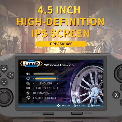 SF3000 Retro Handheld Video Game Console Games Pocket Player with 4.5 Inch IPS Screen 3000mAh Portable Linux System