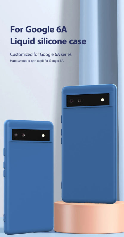 Luxury Original Liquid Silicone Cases for Google Pixel 9 8 6 7 Pro XL Shockproof Case for Google Pixel 8A 7A 6A Soft Phone Cover