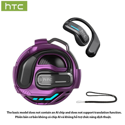 AI Translator Earphone HTC NE02 Open Ear Wireless Bluetooth Headphones Hifi Sound Quality Low Lacenty Sport Earbuds With Mic