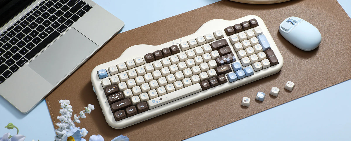 YUNZII C98 Wireless Mechanical Keyboard, 99-Key Hot Swap Gasket Keyboard with Numpad, Custom RGB Backlight,Cute Keeb for Win/Mac