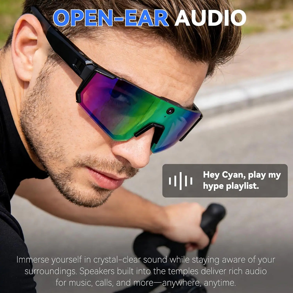 New AI Smart Shooting&Recording Glasses with 800W Camera HD Anti-Shake Bicycle Riding Shooting Artifact Windproof Goggles 2026