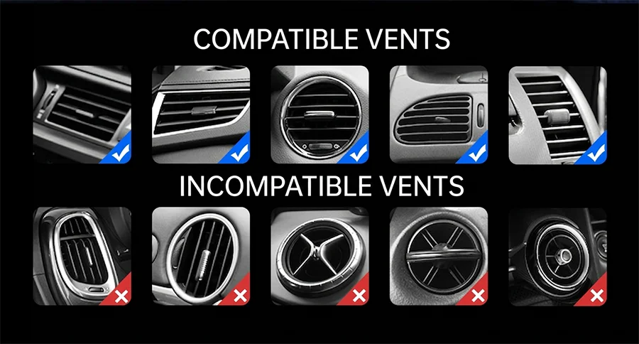 Car Air Vent Mount Auto Phone Holder Gravity Triangular Hold One Hand Operation For Cell Phones Navigation Car Phone Stand