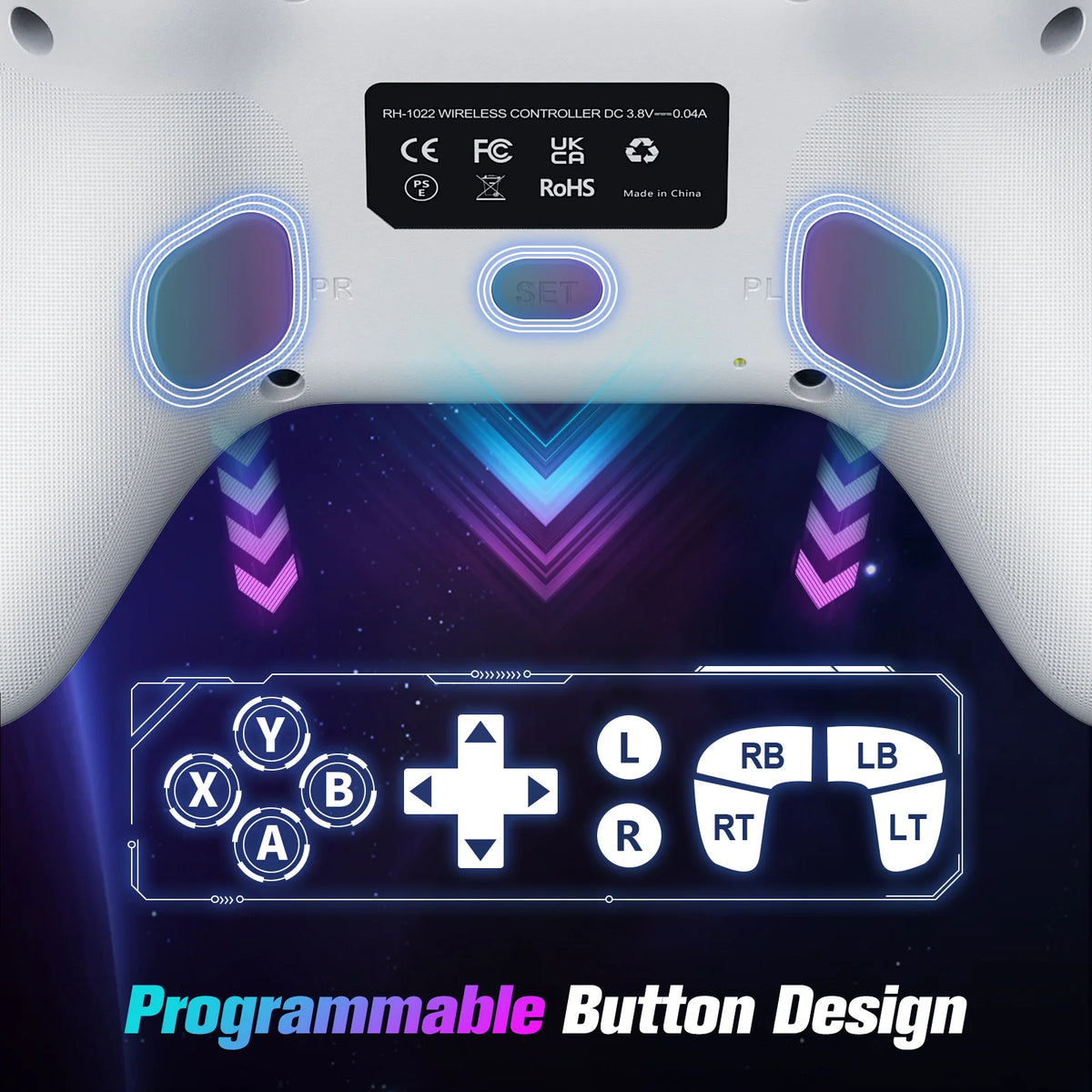Turpow RGB Gamepad For Xbox One Controller,Xbox Seris S/X Dual Vibra 6Axis Gyroscope Wireless Game Xbox Console