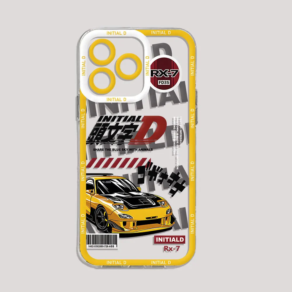 Anime Initial D AE86 Phone Case For iPhone 15 14 13 12 11 Mini Pro Max X XR XSMax 6S 6 7 8 Plus SE20 Transparent Cover