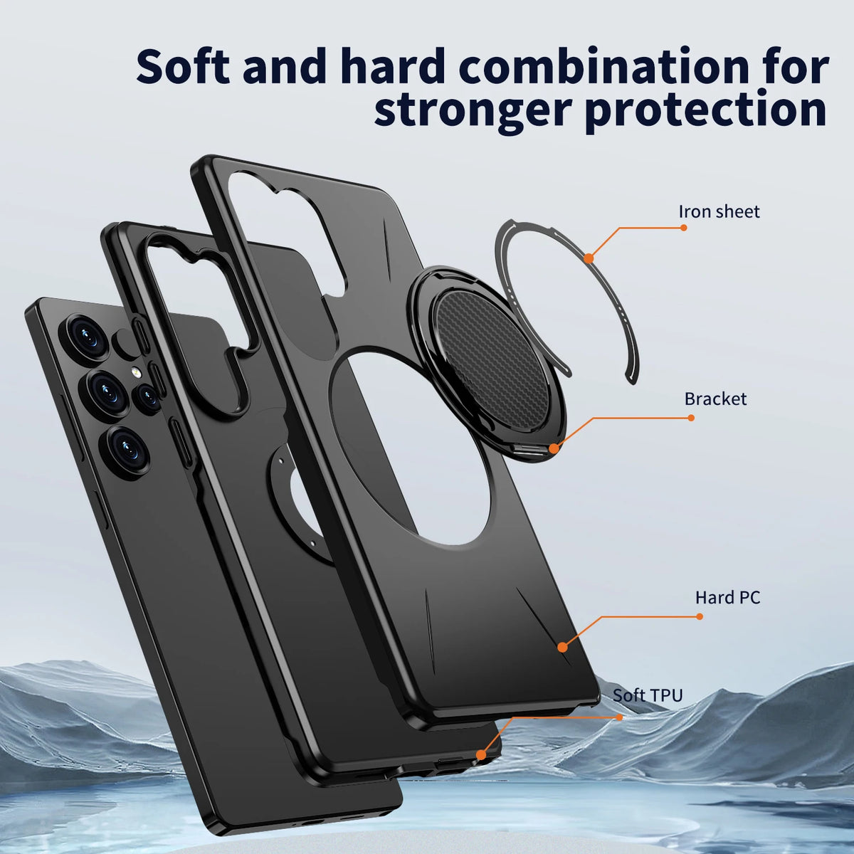 360° Folding Stand Magnetic Case For Samsung Galaxy S25 FE S24 S23 S26 Ultra Plus A56 A36 A26 A17 A07 A55 A35 A25 A14 A06 Cover